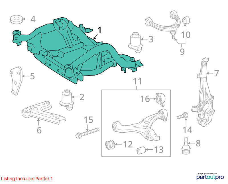 Crossmember/K-Frame 166 Type Suv VIN D Fits 16-19 MERCEDES GLE-CLASS 1