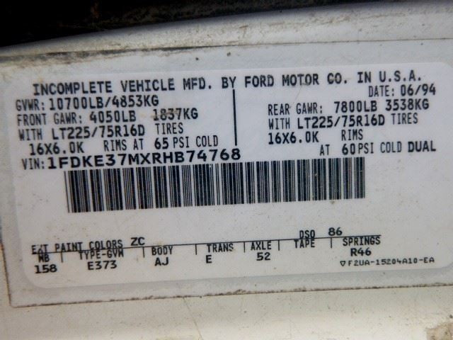 Rear Axle DRW Model 70-1HD ID F6UA-AAA Fits 92-96 FORD E350 VAN 161947