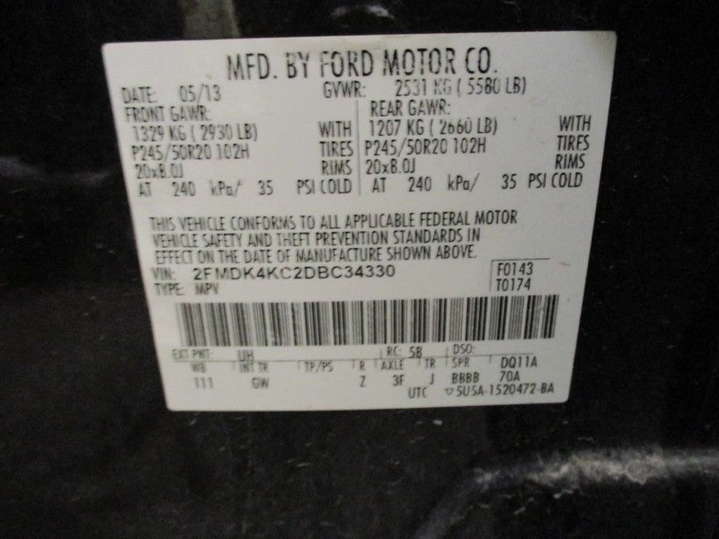 Automatic Transmission 6 Speed 3.7L AWD ID DA8P-7000-RB Fits 14-15 MKX