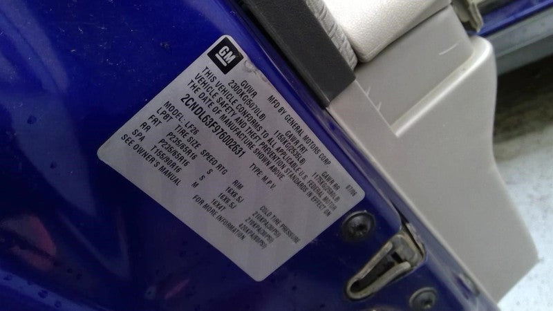Driver Left Rear Door Glass With Privacy Tint Fits 05-09 EQUINOX 19466
