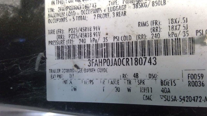 AC Compressor VIN A 8th Digit Fits 06-12 FUSION 1901440