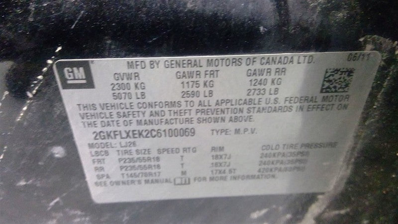 Automatic Transmission 6 Speed AWD Opt Mhc Fits 12 EQUINOX 1637191