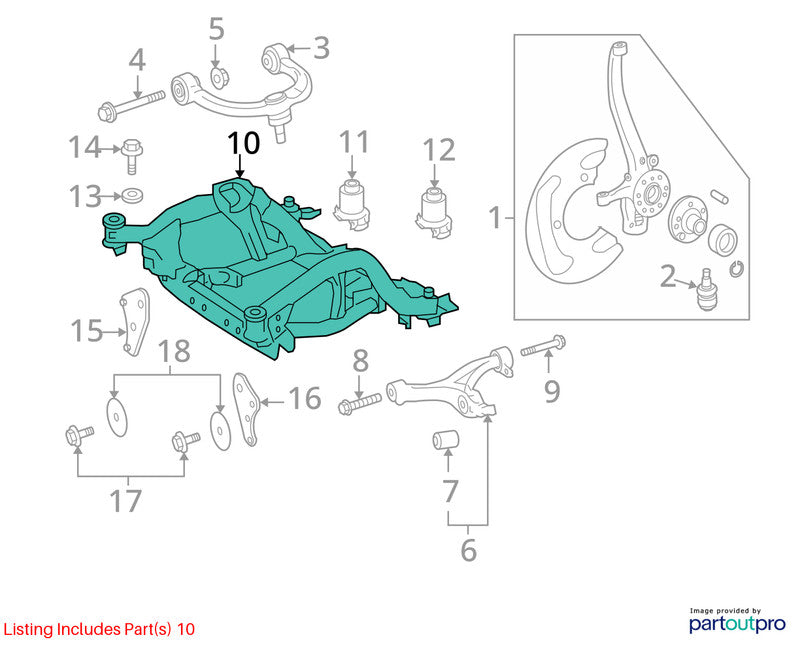 Crossmember/K-Frame 164 Type Front GL450 Fits 07-12 MERCEDES GL-CLASS 
