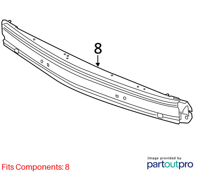 Front Bumper Reinforcement Fits 09-19 FLEX 2017134