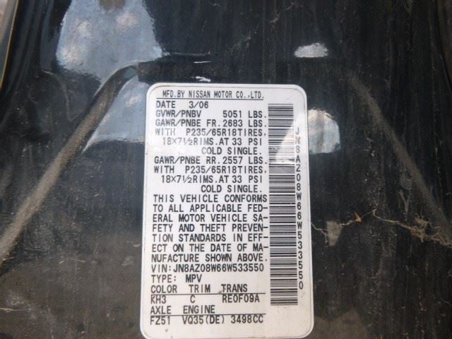 Driver Left Headlight Xenon HID Fits 06-07 MURANO 1466929