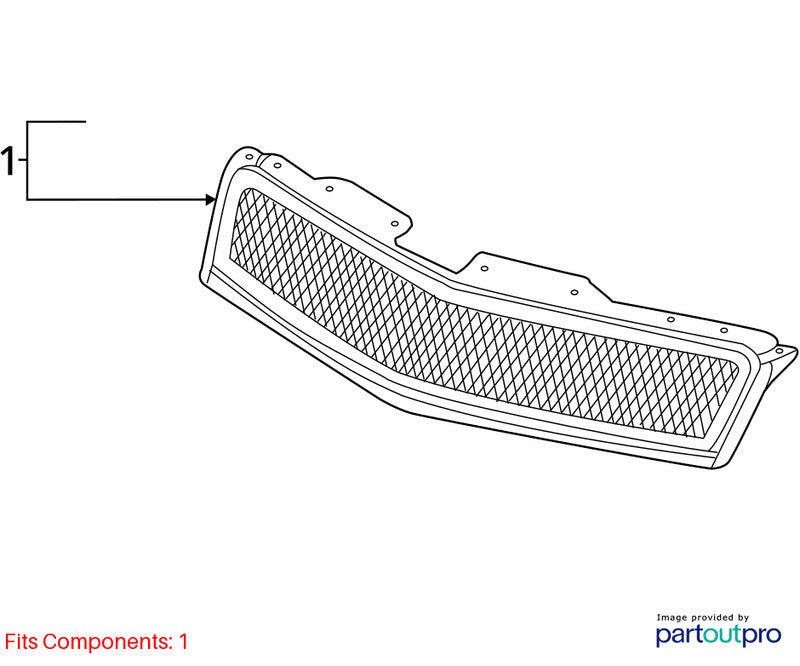 Grille Black Mesh Grille Upper Fits 09-12 TRAVERSE 1916614