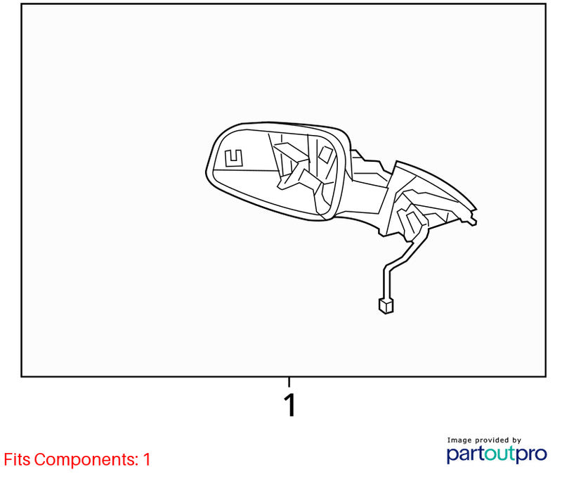 Driver Side View Mirror Power Non-heated Opt D49 Fits 08-12 MALIBU 189