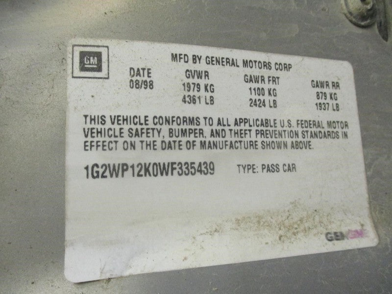 Crossmember/K-Frame Rear VIN W 4th Digit Limited Fits 00-16 IMPALA 206