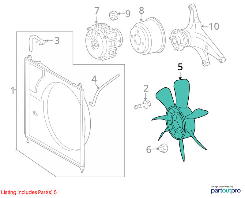 Fan Blade Fits 08-22 SEQUOIA 1702308