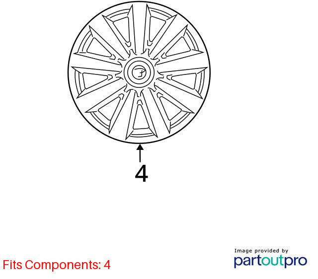 Wheel Cover HubCap 15" 9 Spoke Fits 04-06 CAMRY 2035218