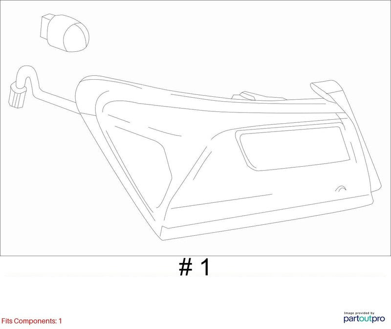 Passenger Tail Light Outer Quarter Panel Mounted LED Fits 16-18 MALIBU