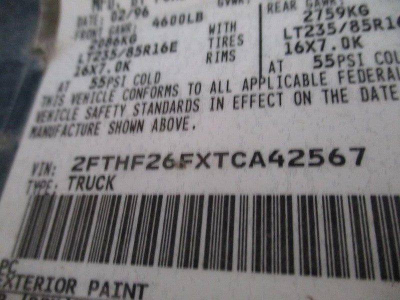 Rear Axle From 8501 GVW Semi-floating Fits 87-97 FORD F250 PICKUP 1736