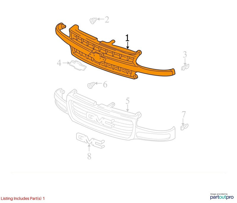 Grille 2500 Hd Fits 01-02 SILVERADO 2500 PICKUP 2011942
