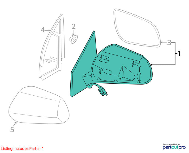 Driver Side View Mirror Power Heated With Memory Fits 03-04 MURANO 150