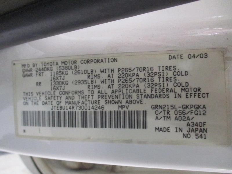Air Cleaner 4.0L 6 Cylinder 1GRFE Engine Fits 05-15 TACOMA 1874149