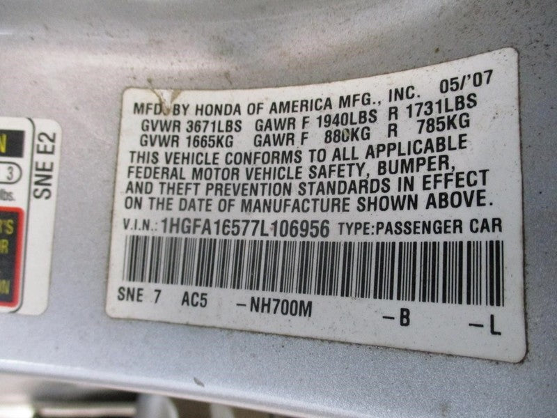 Automatic Transmission 1.8L Fits 06-11 CIVIC 2029667