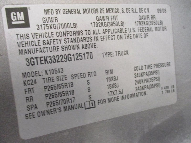 Driver Tail Light Pickup With Box Fits 07-14 SIERRA 2500 PICKUP 170753