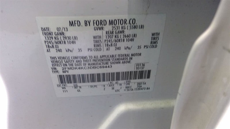 Automatic Transmission 6 Speed 3.7L AWD ID DA8P-7000-RB Fits 14-15 MKX