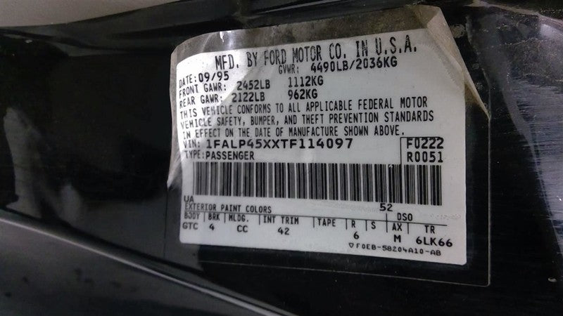 MUSTANG   1996 Sun Visor 1711968