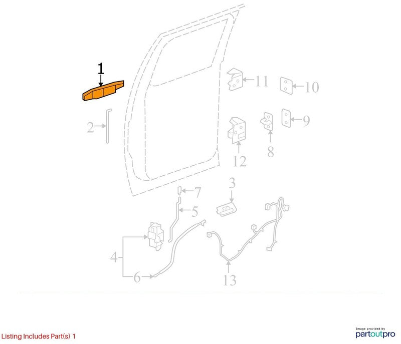 Passenger Door Handle Exterior Door Rear Chrome Fits 07-14 ESCALADE 20