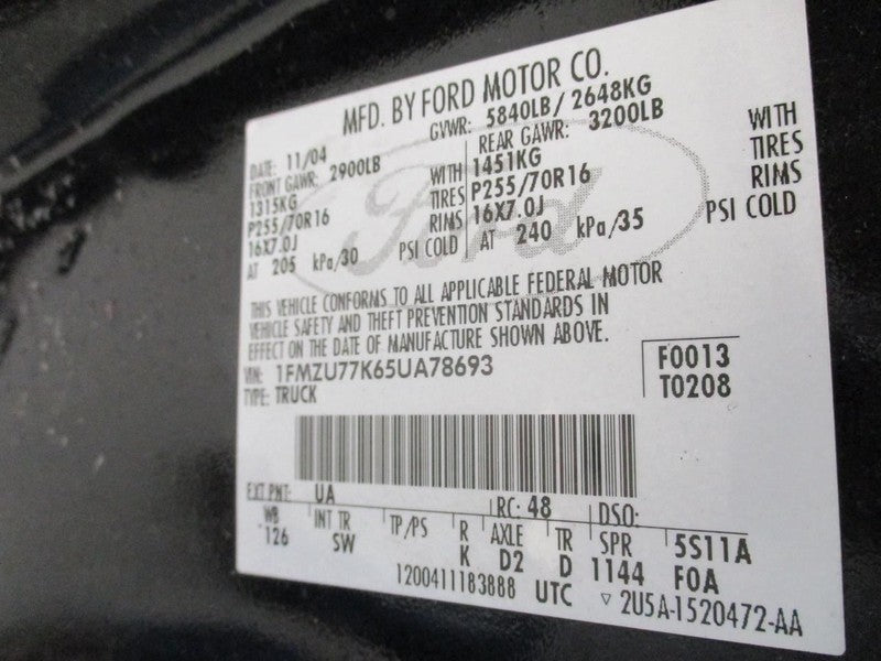 Power Steering Pump Thru 03/08/07 Fits 07 RANGER 1699818
