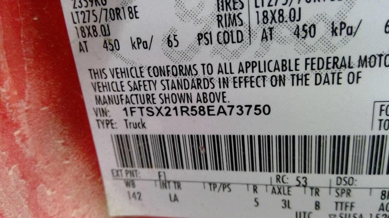 Driver Left Tail Light Pickup Fits 08-16 FORD F250SD PICKUP 1918449