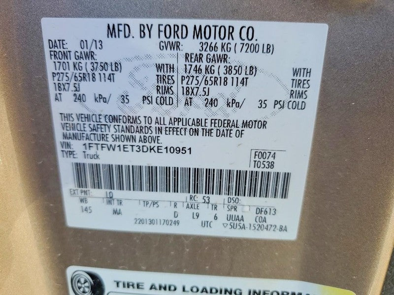 Ford F-150 2013 Headrest Used 2903