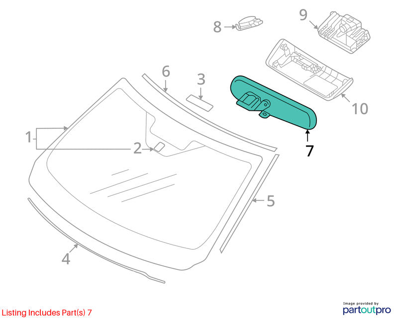 Mitsubishi Lancer 2016 Rear View Mirror Used 8445