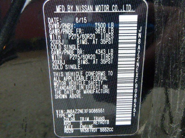 2015 Infiniti QX80 Driver Front Inner Door Trim Panel