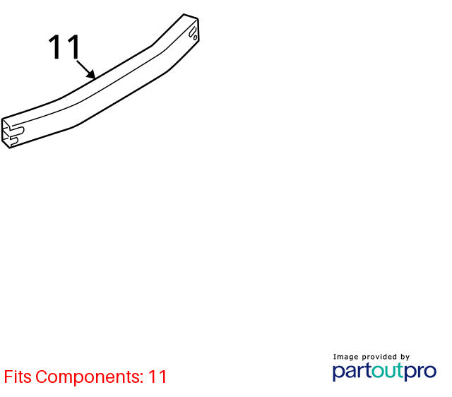 Rear Bumper Reinforcement VIN J 1st Digit Japan Built Fits 08-15 ROGUE