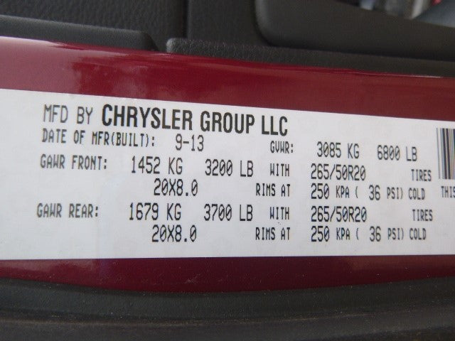 Crossmember/K-Frame Front 3.6L Fits 11-15 DURANGO 1503893