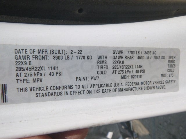 2022 Jeep Grand Wagoneer Passenger Side Rear Inner Door Trim Panel