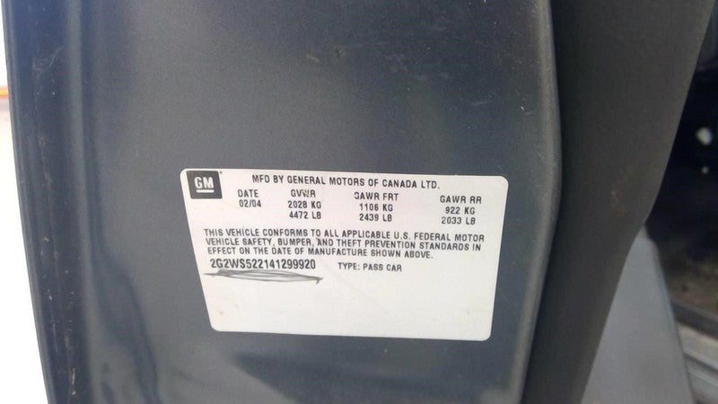 Driver Left Front Window Regulator Fits 04-08 GRAND PRIX 1971757