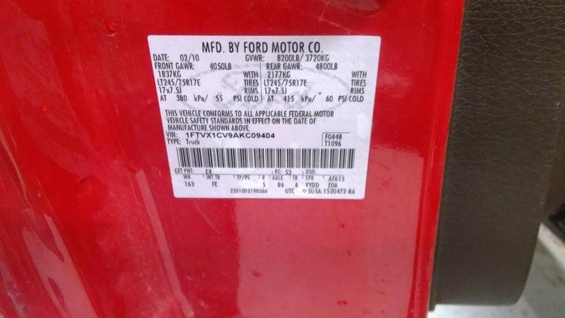 F150      2010 Seat Belt Rear 1734153