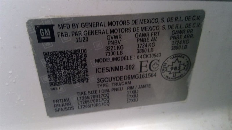 Anti-Lock Brake Part Opt JL1 Fits 19-23 SILVERADO 1500 PICKUP 1661141