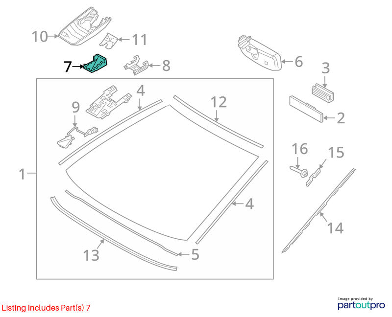 Camera/Projector Radar Unit Front Windshield Fits 18-19 CAMRY 2036787