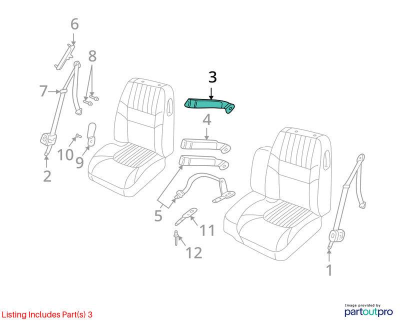 Seat Belt Front Bucket And Bench Driver Buckle Fits 01-05 IMPALA 20272