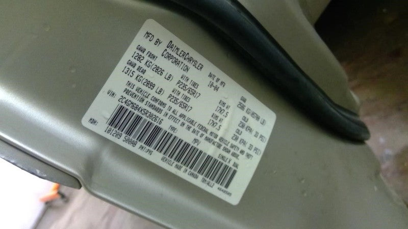 Brake Master Cylinder Rear Disc Brakes Fits 03-07 CARAVAN 1881548
