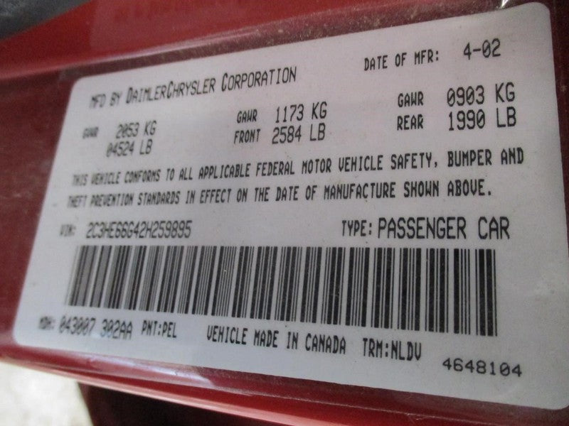 Driver Sun Visor Illuminated Without Garage Door Opener Fits 00-04 300