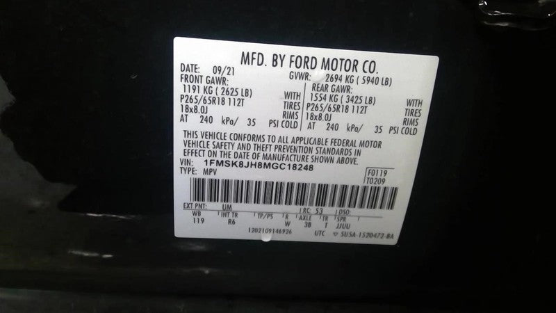 AC Evaporator Rear Auxiliary Fits 20-24 EXPLORER 2012406