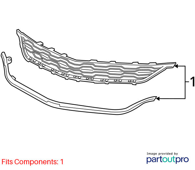 Grille Upper Without Adaptive Cruise Fits 16-18 MALIBU 2003990