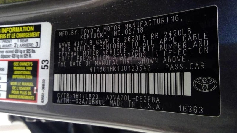CAMRY     2018 Battery Tray 2036757