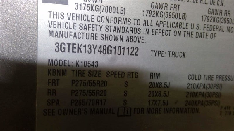 Engine 6.0L VIN Y 8th Digit Opt L76 Fits 07-08 AVALANCHE 1500 1698626
