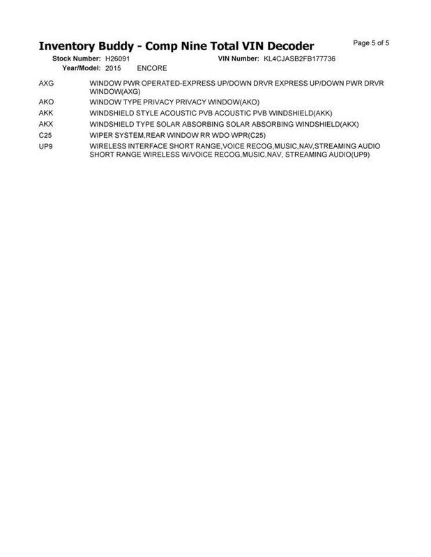 Audio Equipment Radio Control Panel Opt Ufu Fits 13-16 ENCORE 2034110
