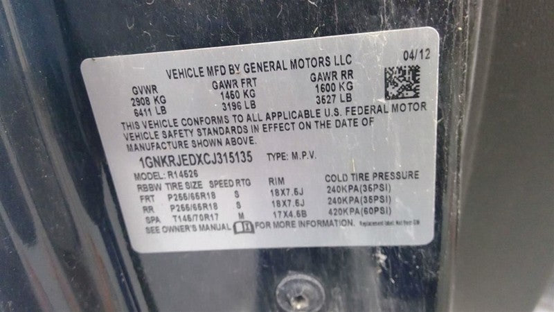 Power Steering Pump VIN J 11th Digit Limited Fits 07-17 ACADIA 1708410