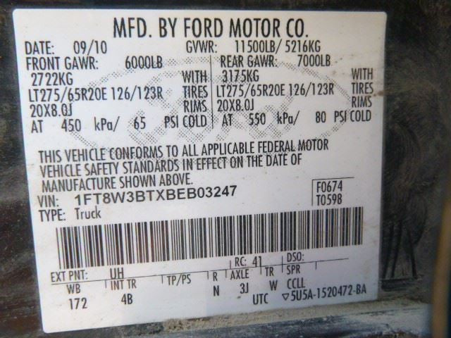 Power Steering Pump Fits 11-16 FORD F250SD PICKUP 1899705