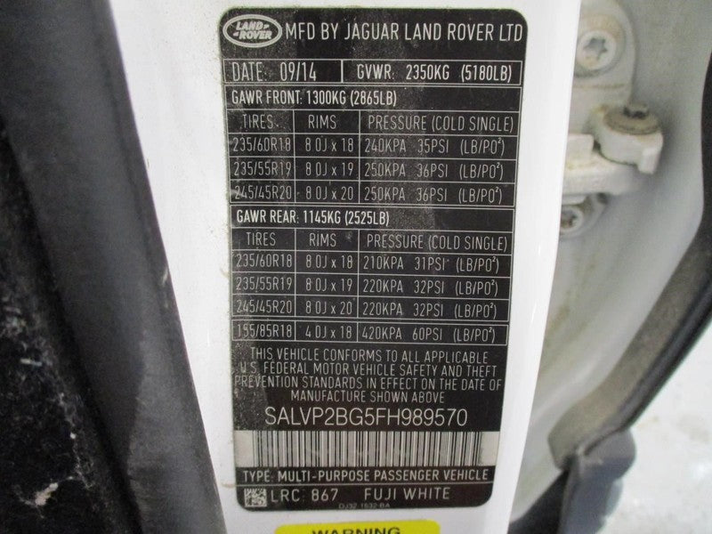 Land Rover Evoque 2015 Headrest Used 1195