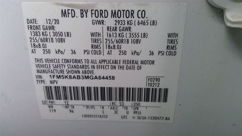 Carrier Front 3.3L With Police Package Fits 20-25 EXPLORER 1672515