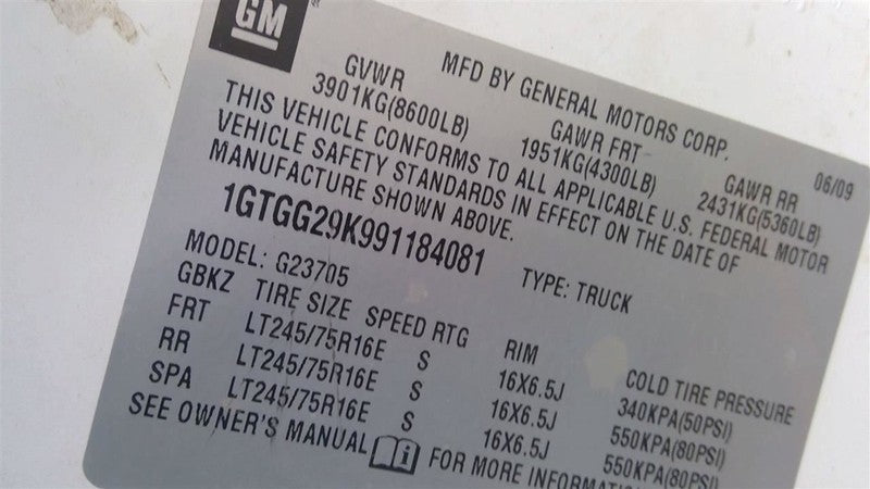 Engine 6.0L VIN K 8th Digit Fits 09 EXPRESS 2500 VAN 1707852