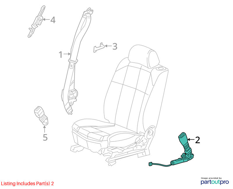 Seat Belt Front Bucket Driver Retractor Fits 05-11 STS 1992234